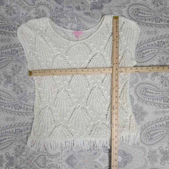 Lilly Pulitzer Cassis crochet top Shell out crochet Sz M Resort Wear Beachy - Picture 4 of 7